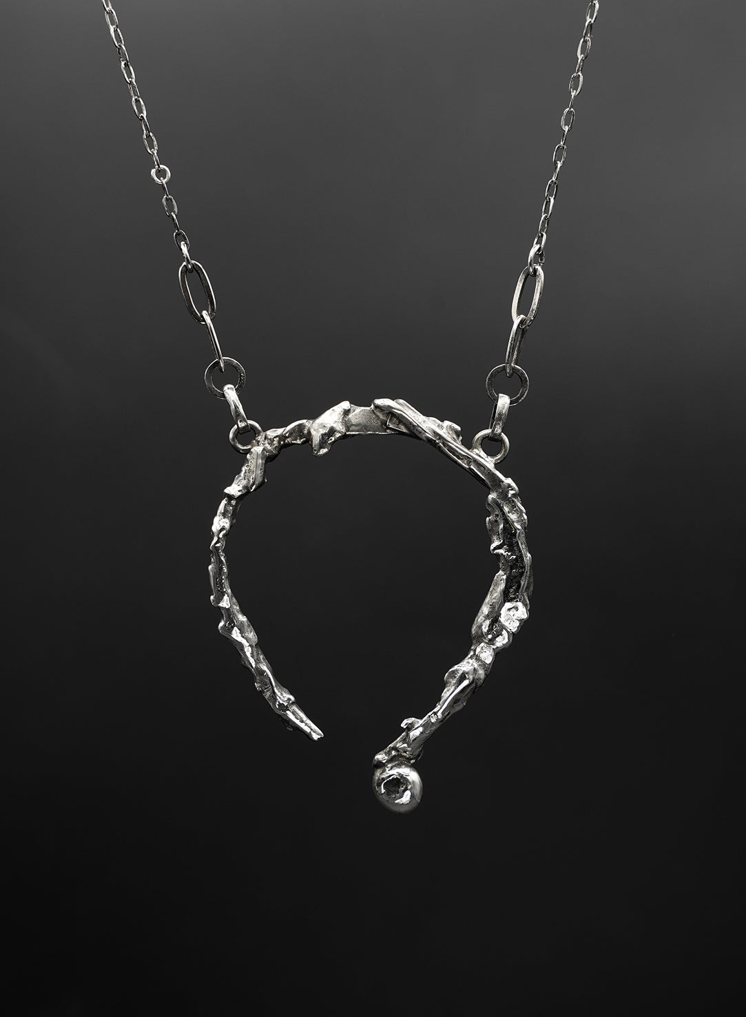 beautiful handcrafted silver necklace, unique piece