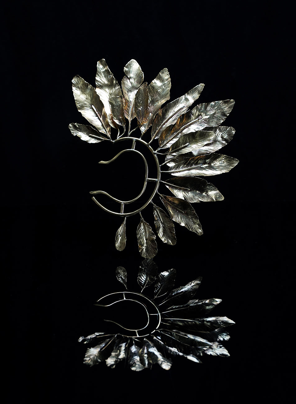 beautiful handcrafted golden ear cuff  