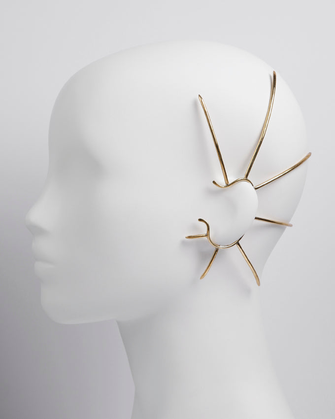 large golden ear cuff, no piercing jewelry 