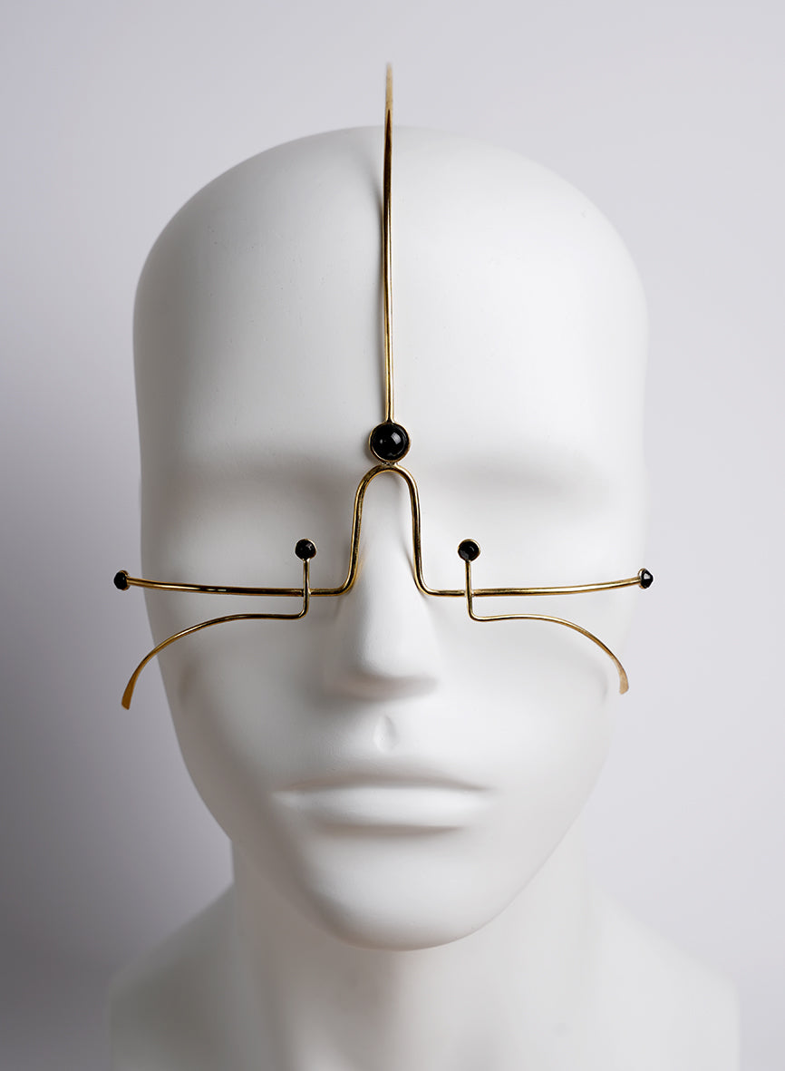 gold face jewelry with Swarovski crystals