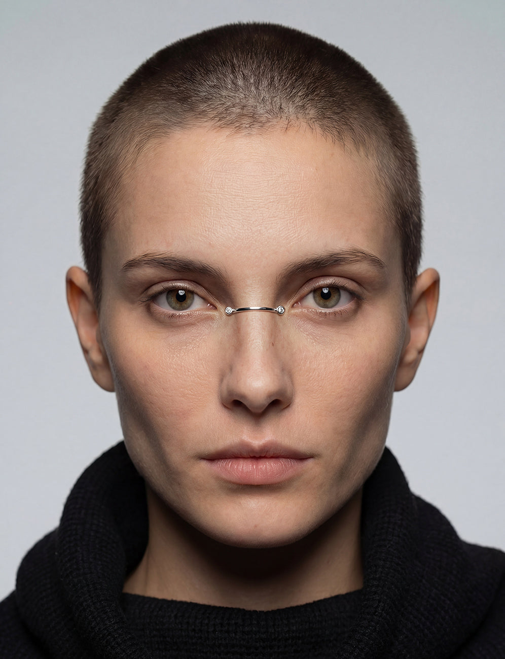 silver handmade fake bridge piercing jewelry with crystals