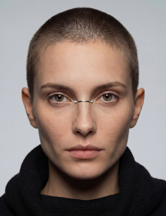 silver handmade fake bridge piercing jewelry with crystals