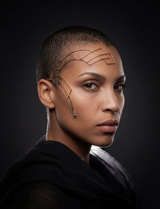 sculptural face jewelry mask