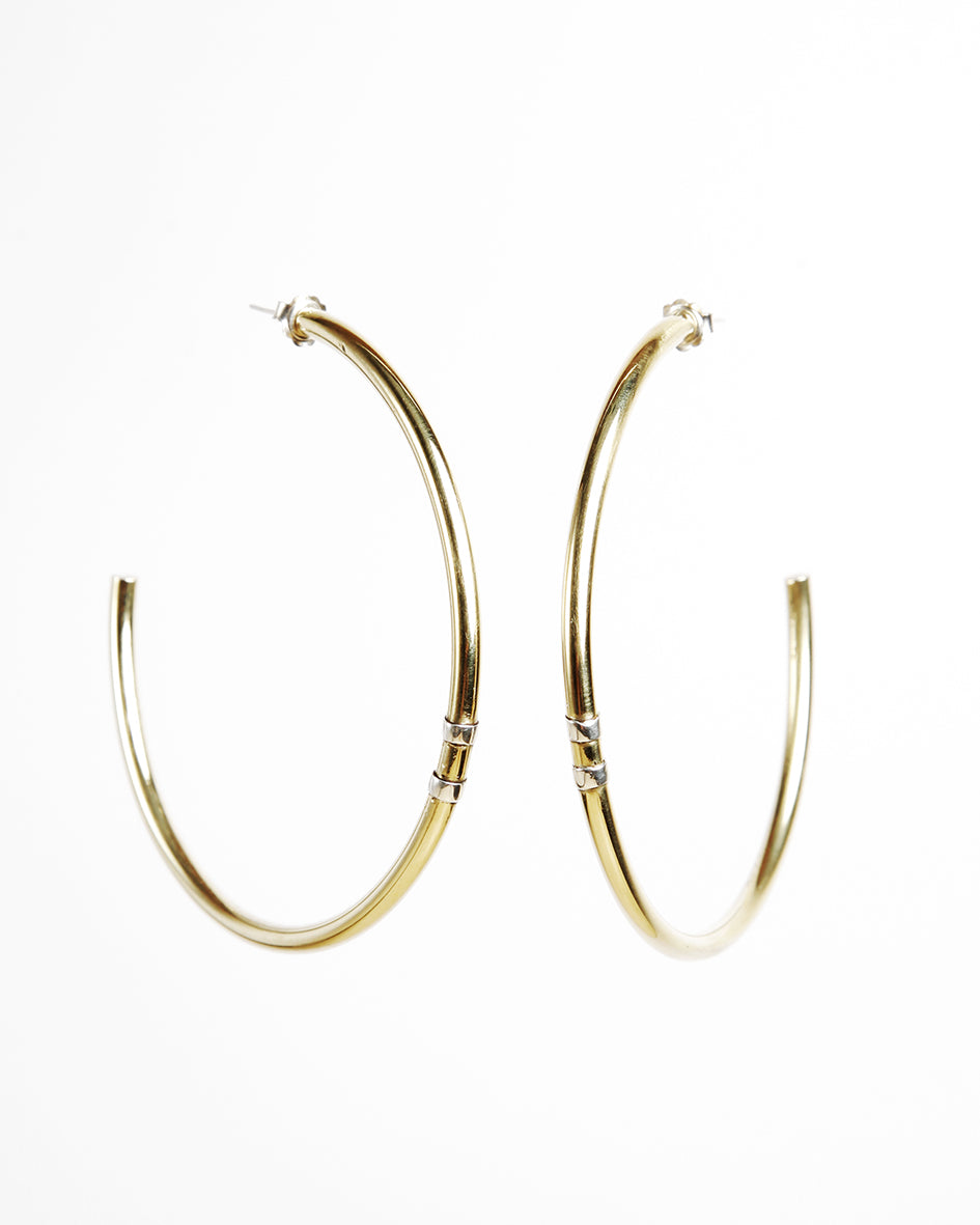 extra large hoop earrings gold and silver