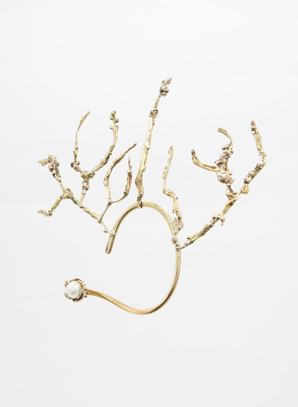 golden head adornment, handcraft raw ear cuff