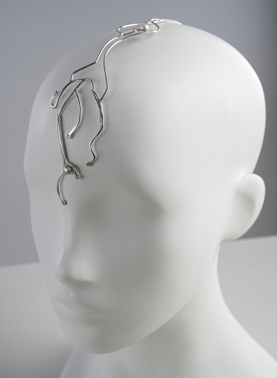 silver headpiece for events, galas even wedding. A masterpiece in silver with unique design 