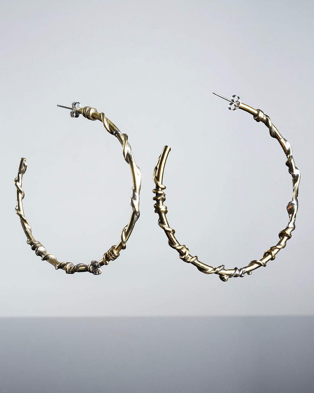 Extra large hoop earrings, unique one of a kind raw jewelry 