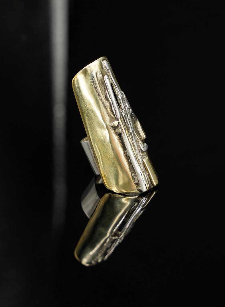 sculptured adjustable ring, a jewelry piece of art