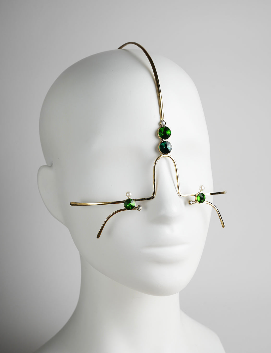 gold face jewelry with Swarovski crystals