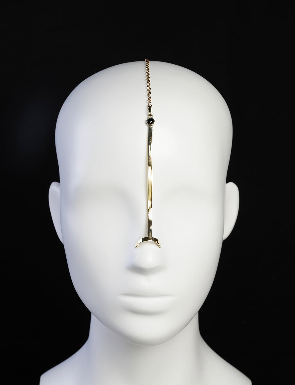 face jewelry, ornament for the nose, golden color