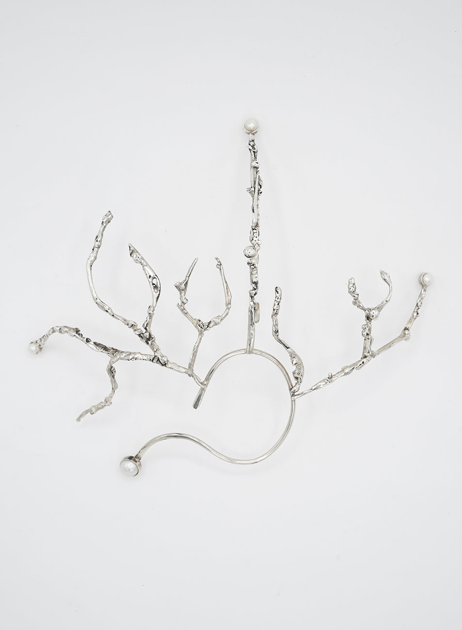 silver handcraft raw ear cuff jewelry