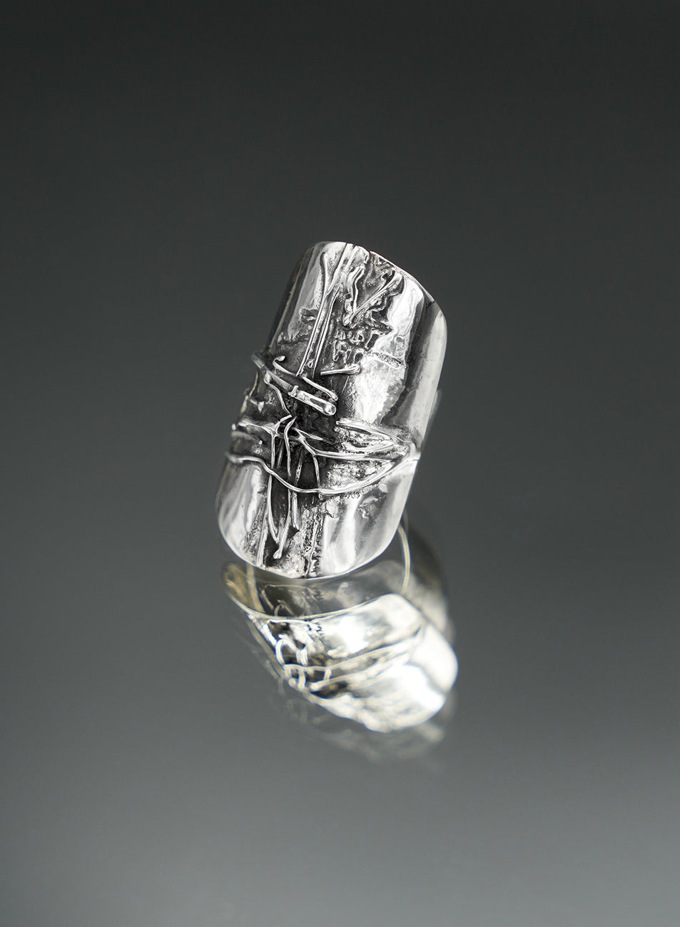 one of a kind adjustable silver ring