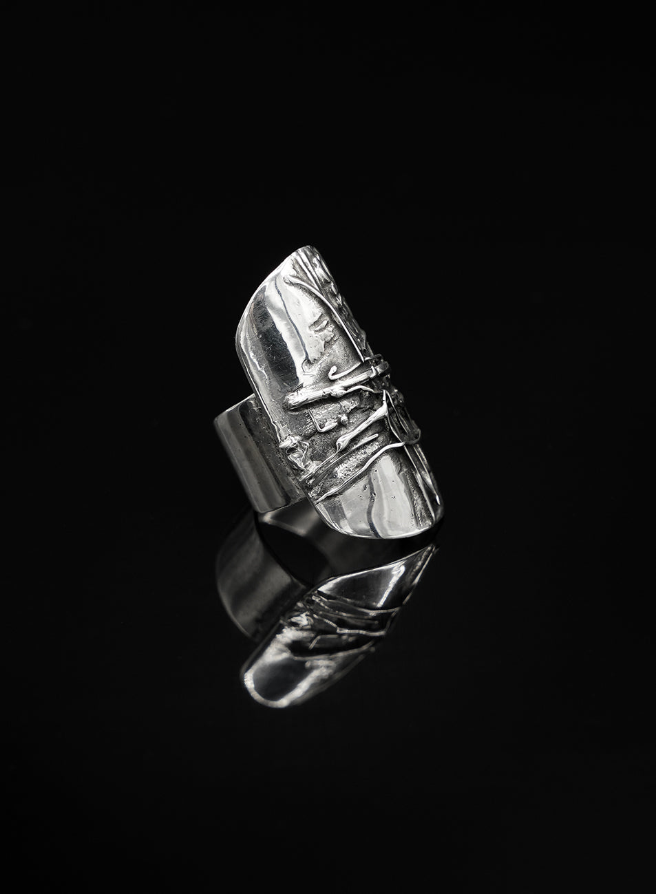 one of a kind adjustable silver ring 