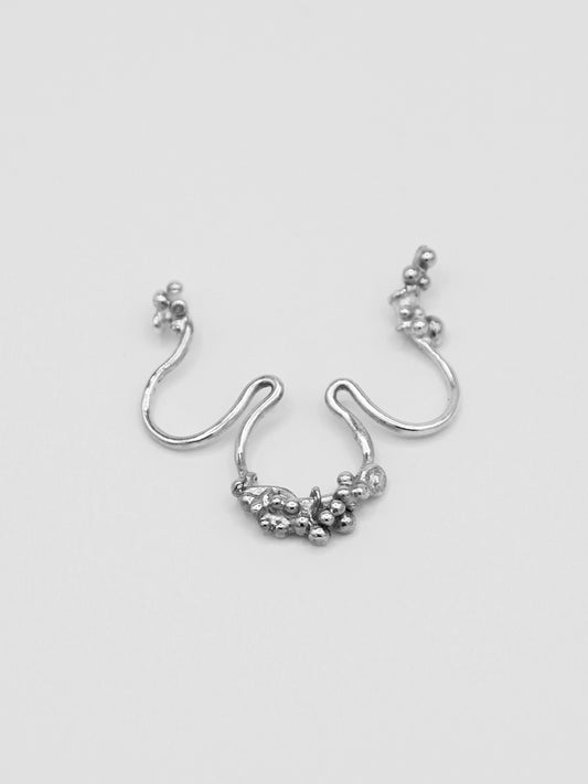 septum jewelry ring, no piercing in silver